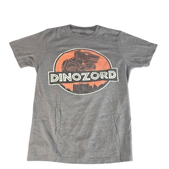 Power Rangers Dinozord Shirt Mens Medium Gray Jurassic Parody Tee T-Rex Robot TV - Picture 1 of 10